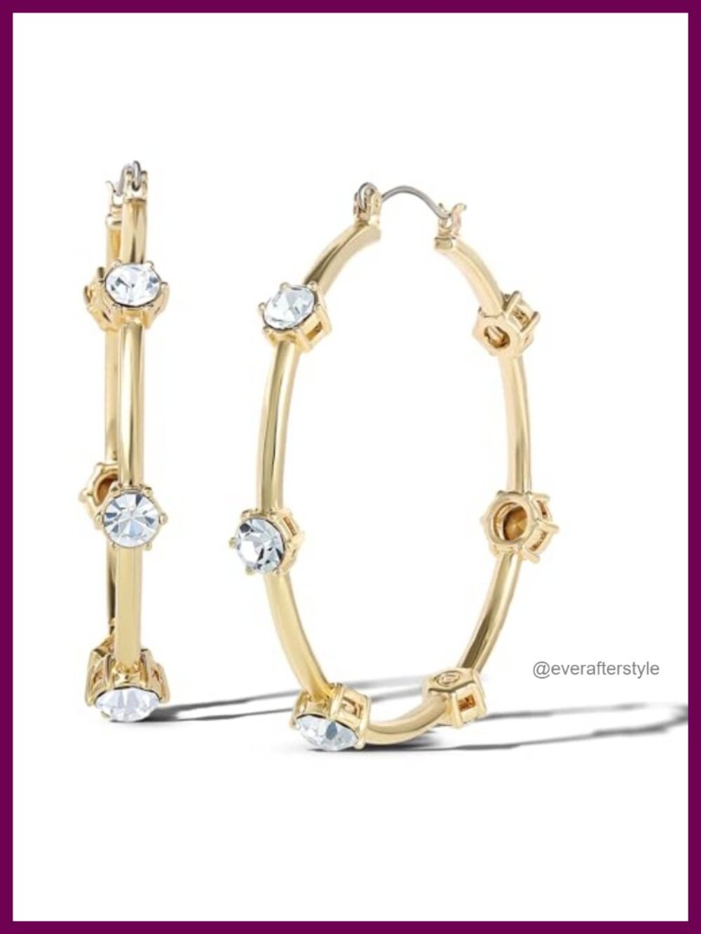 Gold-Tone Crystal Drop & Hoop Earrings for Women